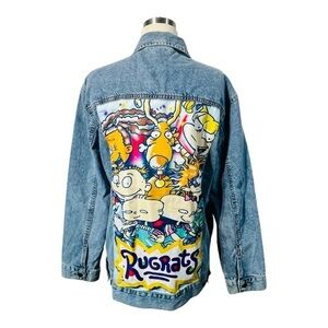 Nickelodeon Rugrats Denim Graphic Jean Jacket Pockets Men Women Size‎ Medium